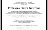 Nekrolog Profesora Piotra Gawrona