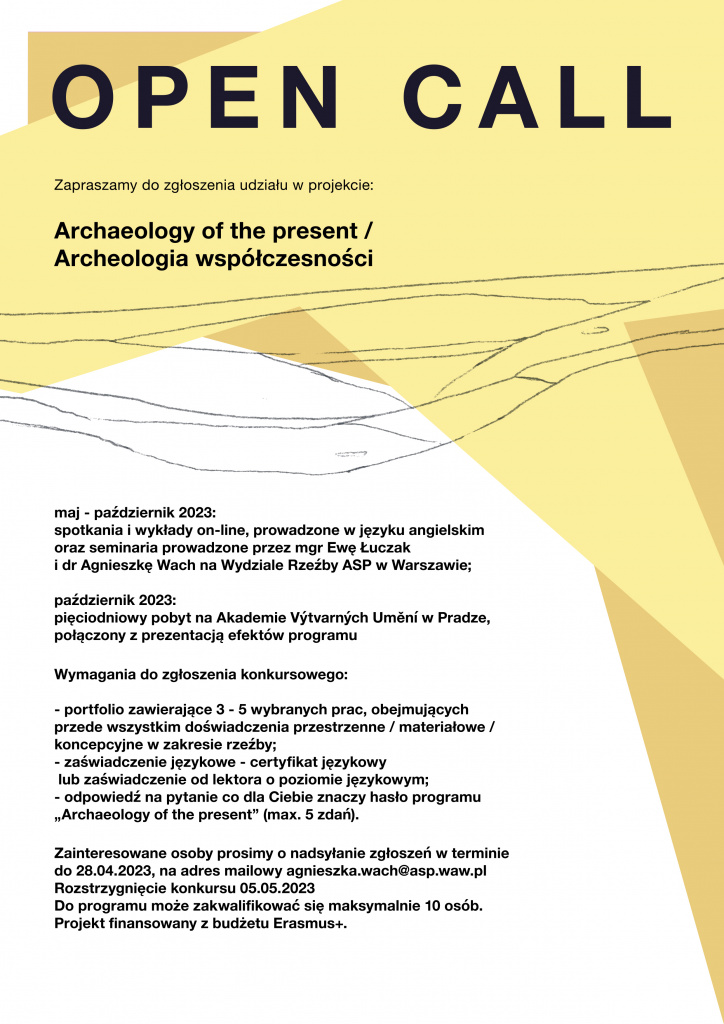 afisz zapraszający do udziału w projekcie archeologia współczesna - zgłoszenia do 28.04.2023
