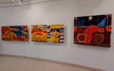 trzy obrazy z wystawy prof. Mariusza Woszczyńskiego